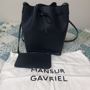 Mansur Gavriel Large Navy blue Bucket Bag